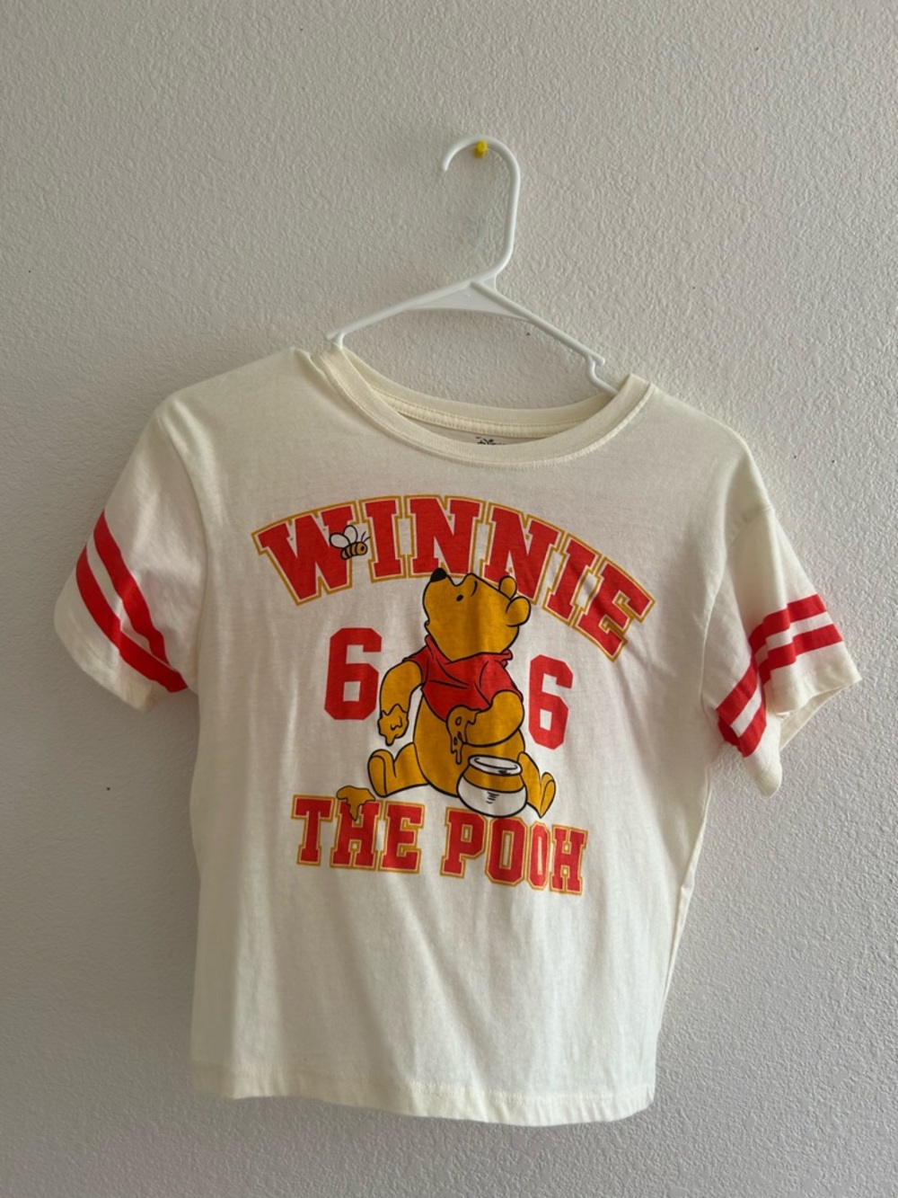 Disney Winnie the Pooh Cream Graphic Tee with Red Accents